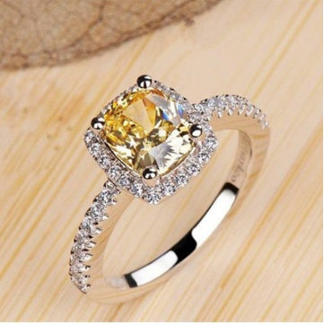 Ring für Frauen, Farbe: Weißgold, Stein in verschiedenen Farben