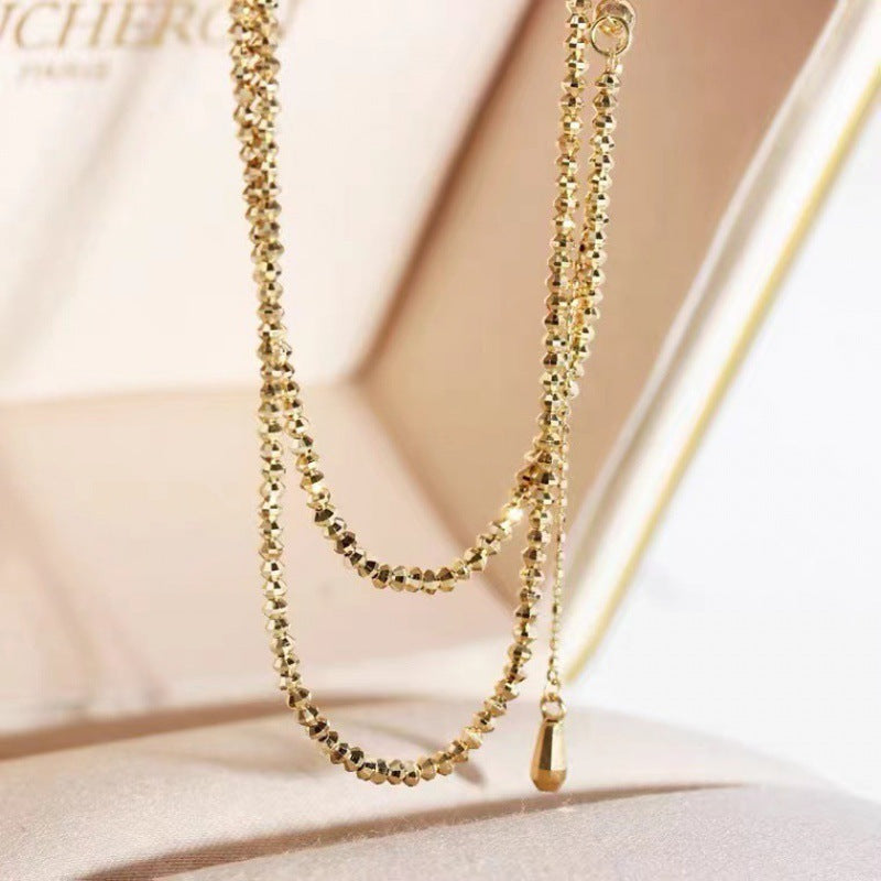 Wunderschöne 18K Gold Halskette mit Goldtropfen als Abschluß