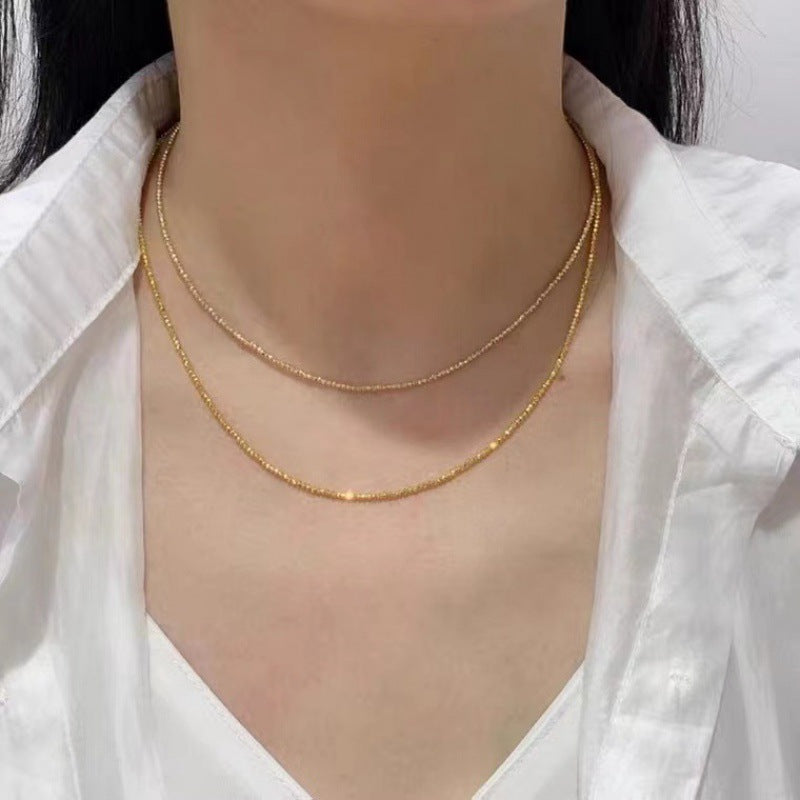 Wunderschöne 18K Gold Halskette mit Goldtropfen als Abschluß