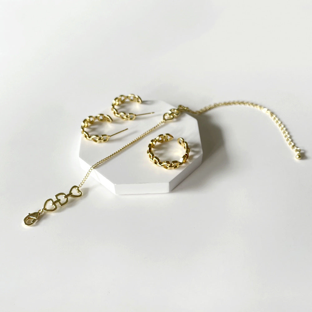 Modernes 3-teiliges Set Love-Letter in Gold