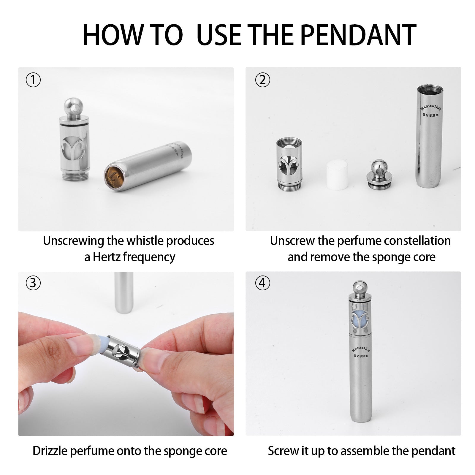 Neu ! Hertz Frequenz (528Hz oder 417Hz) Halskette mit Sternzeichen Anhänger !