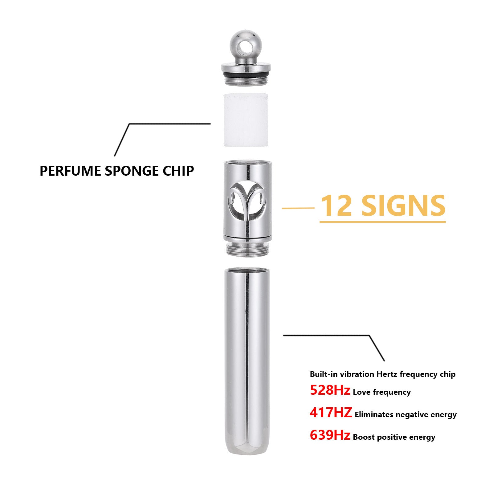 Neu ! Hertz Frequenz (528Hz oder 417Hz) Halskette mit Sternzeichen Anhänger !