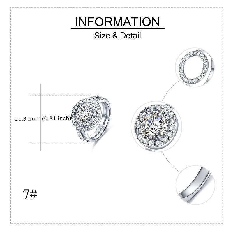 Zirkonia-Ring-Set, 925er Sterlingsilber