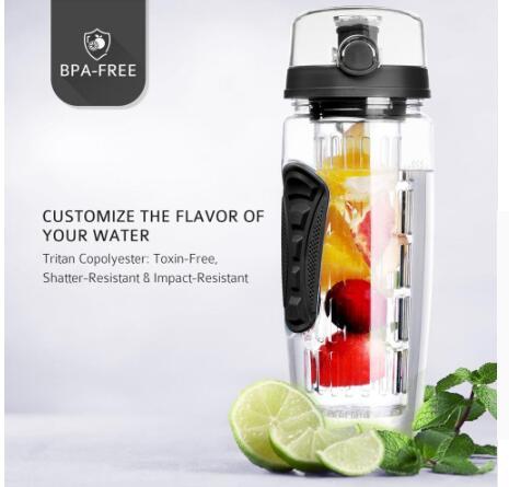 Fruit Infuser Trinkflasche in schwarz !