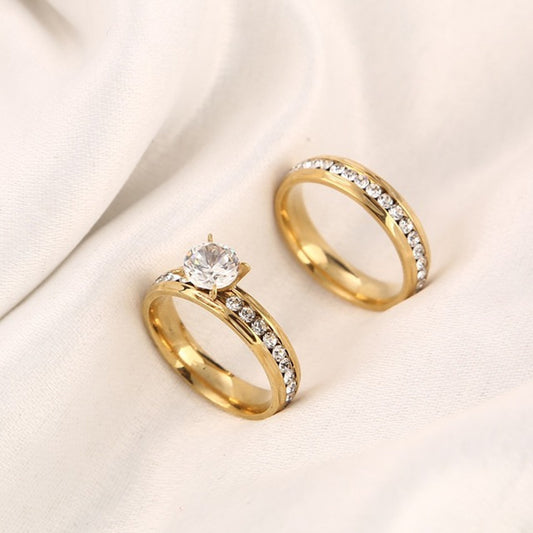 Für Hochzeit oder Verlobung, 2 edle,  goldene Ringe (Frau/Mann)