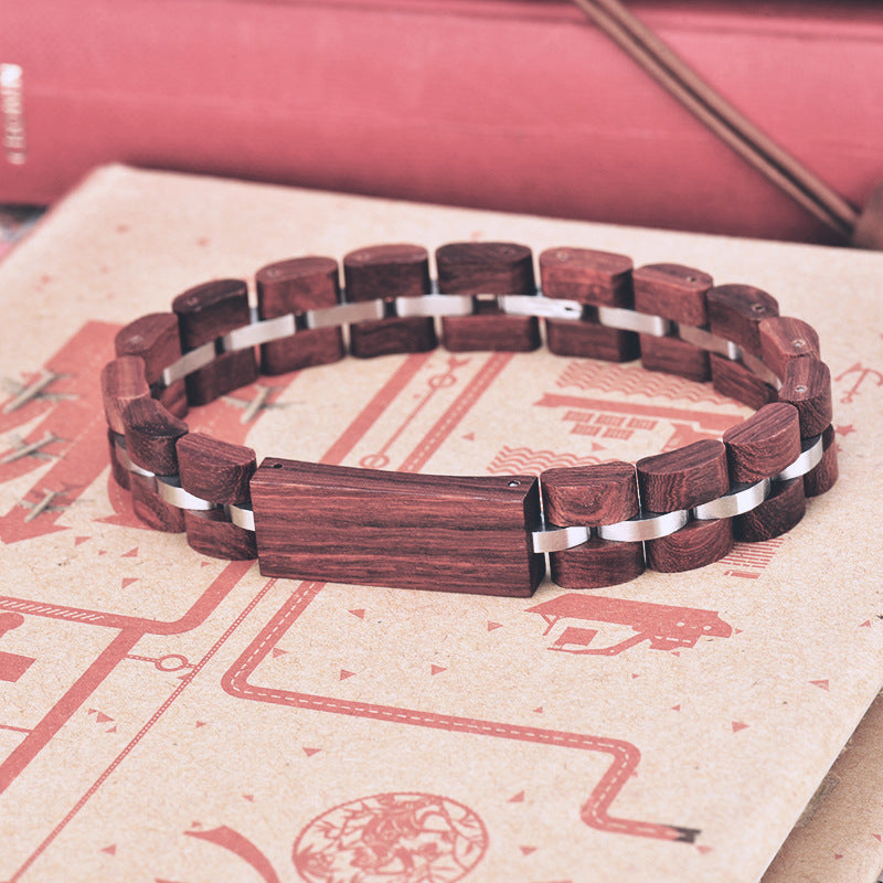 kraftvolles Holz Armband ! Ebenholz, Rotem Sandelholz, Zebra Holz !